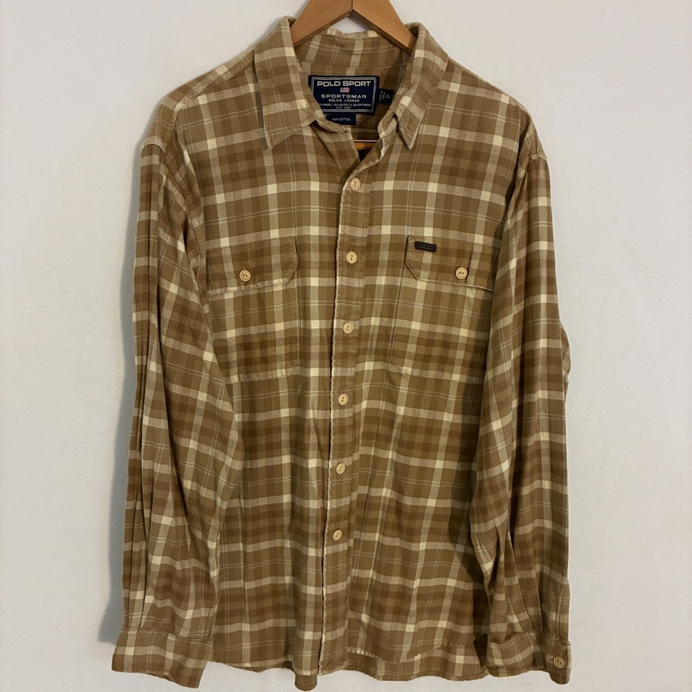 Vtg Ralph Lauren Polo Sport Sportsman Flannel Shirt XL Plaid Gorpcore Outdoor